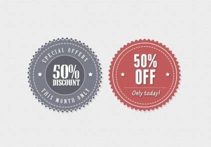 Free Classical Special Offer Badges PSD - TitanUI