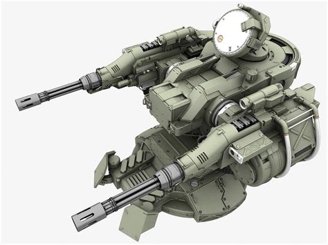 3d Guns Turret Scfi Gun Turret Sci Fi Y Military Weapons