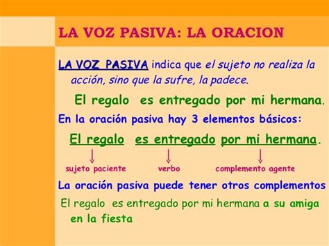 Oraciones Pasiva La Sintaxis De La Voz Pasiva