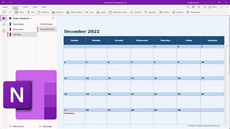 Insert An Editable Calendar Into A Onenote Page Section Youtube
