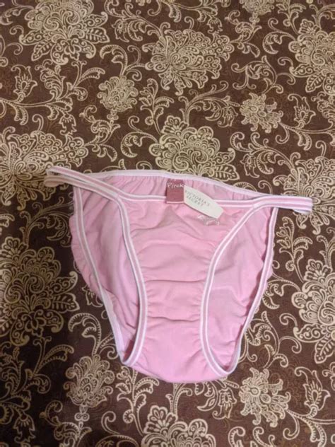 VINTAGE VICTORIA S SECRET Cotton Pink Double String Bikini Panties Size