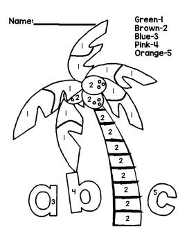 Chicka Chicka Boom Boom Color by Number by Kealani's Creations | TpT