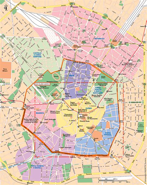 Carte Milan Plan Milan