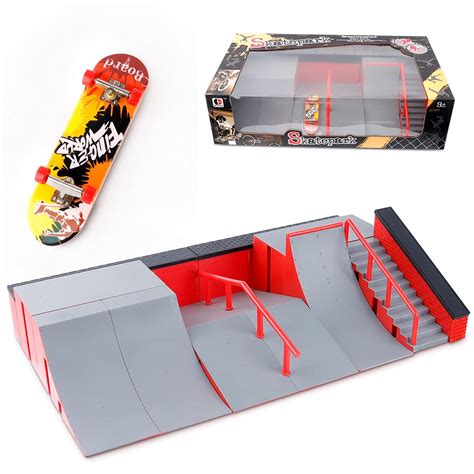 Ketiee Finger Skateboard Ramp Set Finger Skate Parks Kit Ramp With