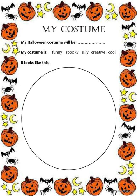 Create Your Own Costume Halloween English Esl Worksheets Pdf And Doc