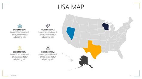 Usa Map Free Powerpoint Template