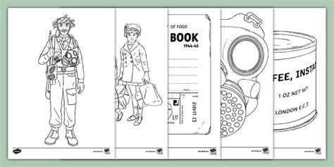 World War Two Colouring Sheets Teaching Resource Twinkl