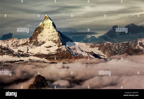 Storm Clouds Over Matterhorn Stock Photo Alamy