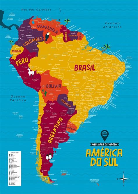 Mapa Politico América Do Sul