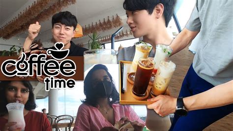 Korean Ocean View Cafe With Indian YouTubers BUSAN VLOG THE WORLD HOUR
