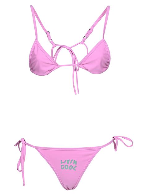 Livincool Triangle Bikini In Pink Lyst Uk