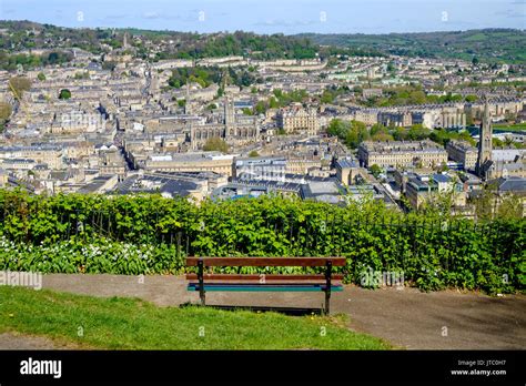 Landscape View Of The City Of Bath Viewed From Alexandra Park Showing