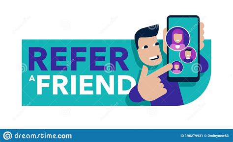 Refer A Friend Referral Program Banner Stock Vector Illustration Of