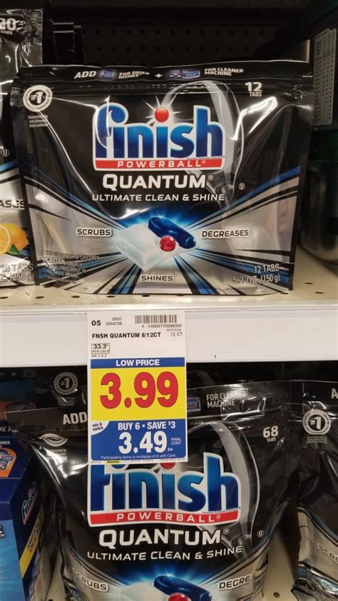 I used to work for an appliance retailer where we recommended and often used finish dish tabs. Finish Quantum Dish Tabs just $1.49 - Kroger Couponing