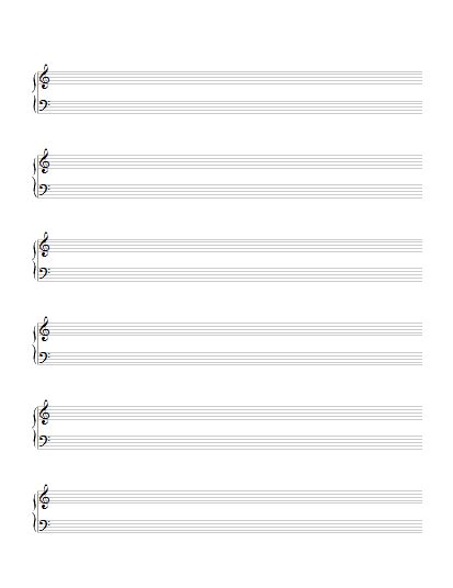 Free printable music staff paper. Grand Staff Paper with Clefs | StaffPaper.net