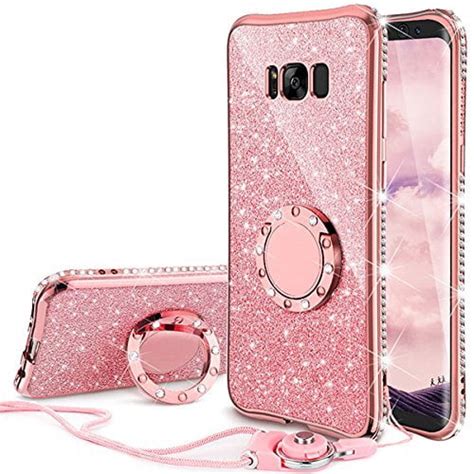Galaxy S8 Plus Case Glitter Cute Phone Case Girls With Kickstand