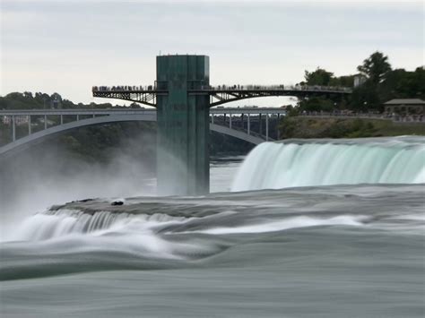 Niagara Falls Overlooking The Observation Tower And Rainbow Bridge