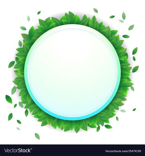 Nature Background Banner With Green Leaf Frame Vector Image