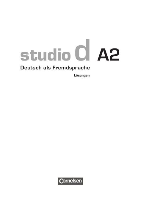 Studio D A2 Losungen Studio Internet Archive German Language