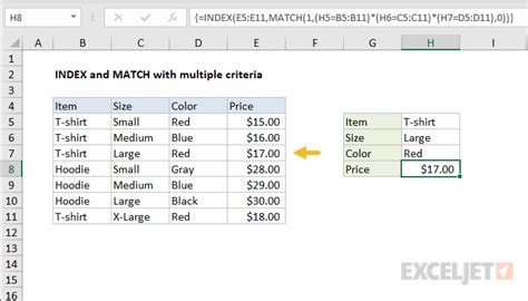 Excel Index Match With Multiple Criteria Formula Examples Riset