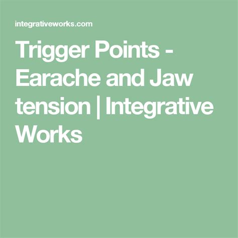 Earache With Jaw Tension Integrative Works Tension Integrative