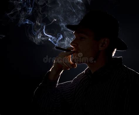Gangster Smoking Stock Image Image Of Head Light Close 10585289
