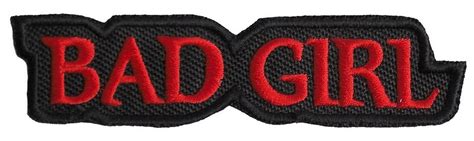 Red Lettering Bad Girl Embroidered Lady Biker Patch Quality Biker Patches