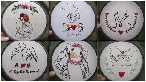 Couple Love Embroidery Compilation Embroidery For Beginners Lets Explore Youtube