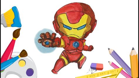 Alternatively, you can print this coloring sheet to make a cover for an iron. How to Draw Ironman | The Avengers Chibi Marvel Superhero ...
