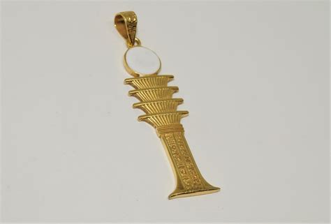Djed Pillar The Backbone Of Osiris 18k Solid Gold Pendant 18k Solid