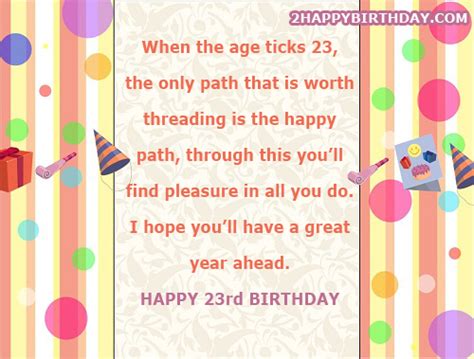 23rd Birthday Quotes Birthday Cards