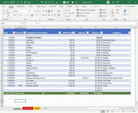 A Better Microsoft Excel Checkbook Spreadsheet Life After 40