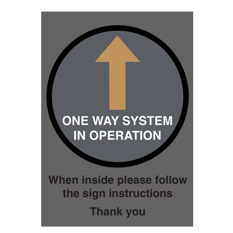 One Way System In Operation Social Distancing Guidance Notice