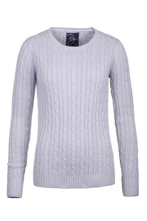 Ladies Crew Neck Cable Knit Jumpers Uk Rydale