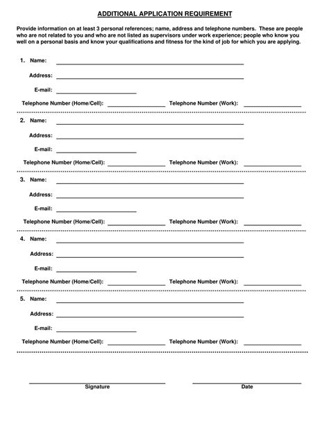 Personal Reference List Template Download Printable Pdf Templateroller