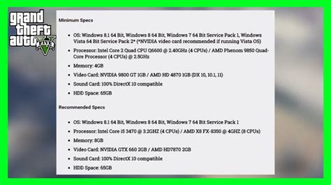 Grand Theft Auto 5 PC System Requirements Specs Official ...