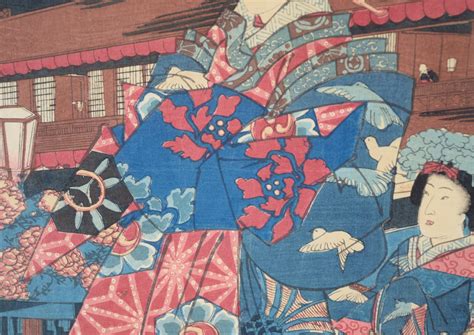 Utagawa Yoshiiku - Courtesans at Yoshiwara Edomachi - Figurative