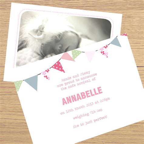 12 Personalised Birth Announcement Cards By Lucy Sheeran