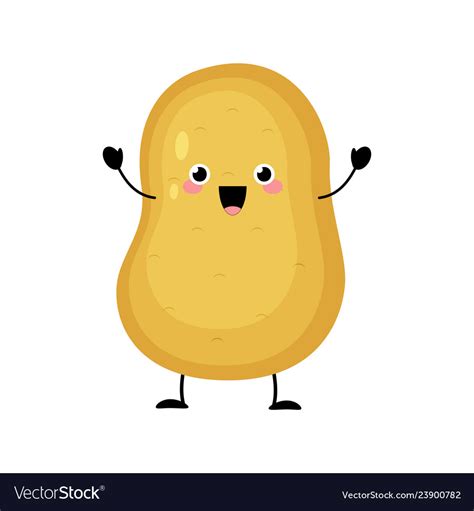 Cute Cartoon Potato Character Royalty Free Vector Image