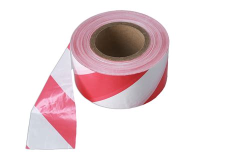 Red And White Barrier Tape 75mm X 500m Non Adhesive Pack 1 Part No