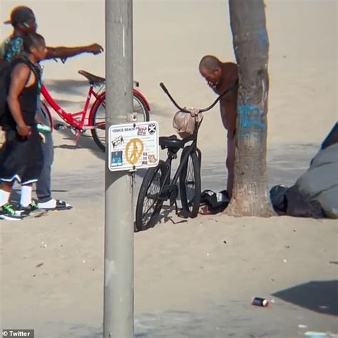 Naked Homeless Man Brazenly Hold His Penis Near Venice Beach Boardwalk