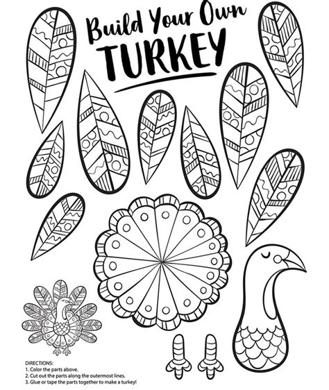 Scarecrow coloring page free printable pages at olegratiy best of. Build Your Own Turkey Coloring Page | crayola.com