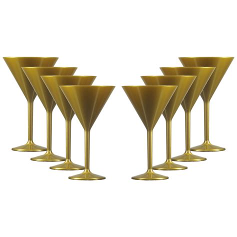 Polycarbonate Cocktail Glasses Unbreakable Gold Cocktail Glasses