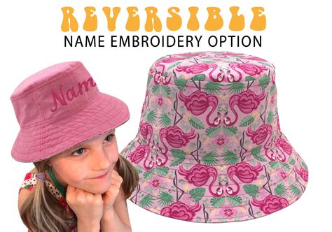 Pink Flamingo Hat Girl's Sun Hat with Personalised Name | Etsy | Girls ...
