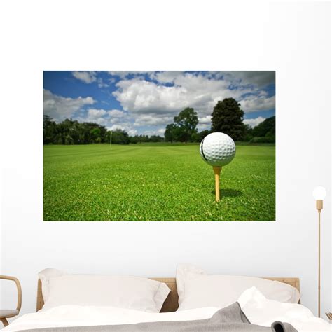 Ball From Golf Course Wall Mural By Wallmonkeys Peel And Stick Graphic