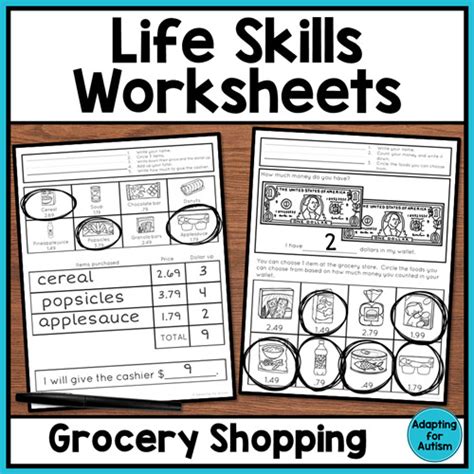 Free Printable Grocery Store Worksheets For Life Skills