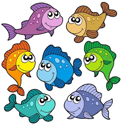 Various Cute Fishes Collection Stock Vector Illustration Of Colorful