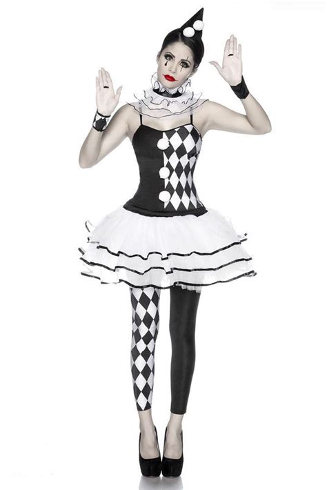 5 Pcs Harlequin Costume Black White Harlequin For Women Costume Clown