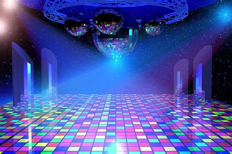 Amazon Com BELECO X Ft Fabric Disco Party Backdrop Vintage S S S Disco Ball Blue Stage