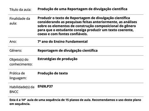 Plano De Aula Ano L Ngua Portuguesa Produ O De Uma Reportagem